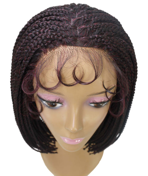 Jayla Deep Red and Black Blend Box Braids Lace Wig