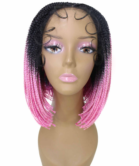 Jayla Dark Pink Ombre Box Braids Lace Wig