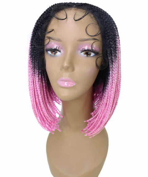 Jayla Dark Pink Ombre Box Braids Lace Wig