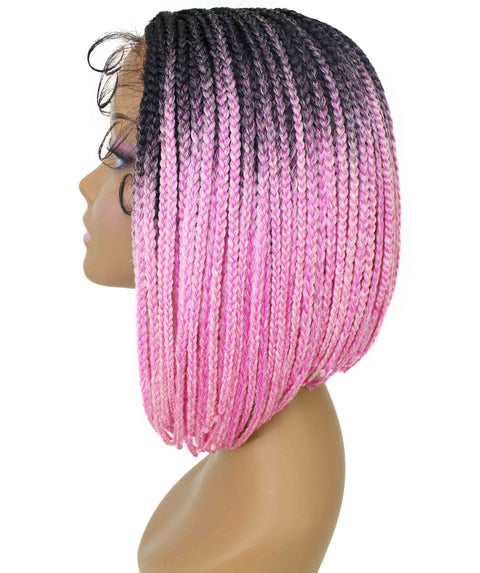 Jayla Dark Pink Ombre Box Braids Lace Wig