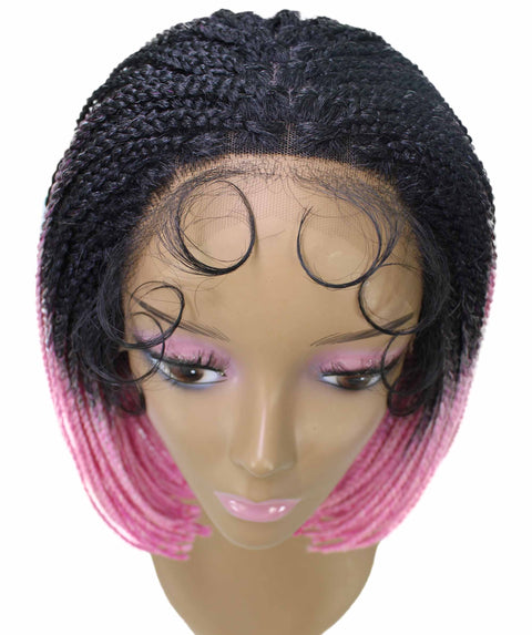 Jayla Dark Pink Ombre Box Braids Lace Wig