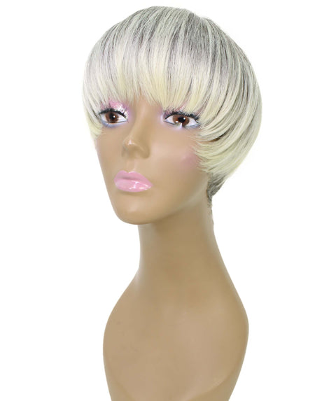 Alyssa Gray with Light Blonde Short Hair Wig