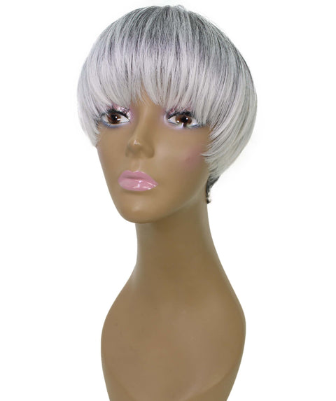 Alyssa Gray with White Short Hair Wig