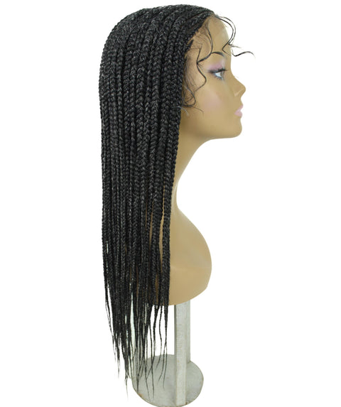 Jordan Salt and Pepper Grey Braided Lace Wig