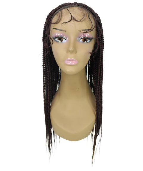 Jordan Deep Red and Black Blend Braided Lace Wig