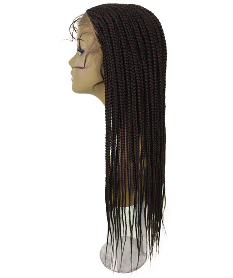 Jordan Deep Red and Black Blend Braided Lace Wig