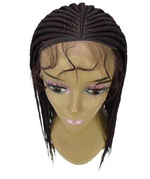 Jordan Deep Red and Black Blend Braided Lace Wig