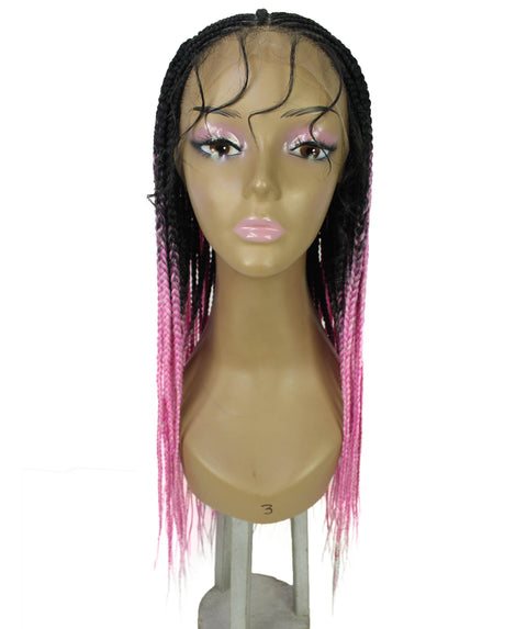 Jordan Dark Pink Ombre Braided Lace Wig