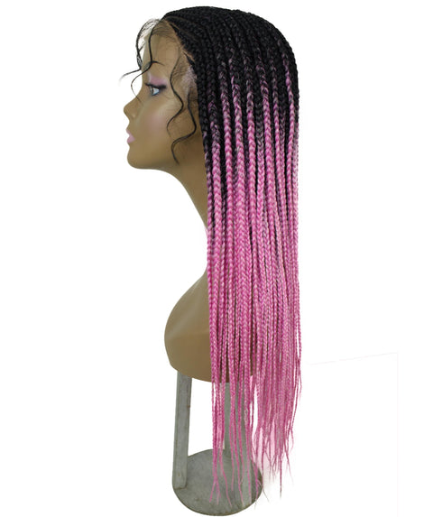 Jordan Dark Pink Ombre Braided Lace Wig