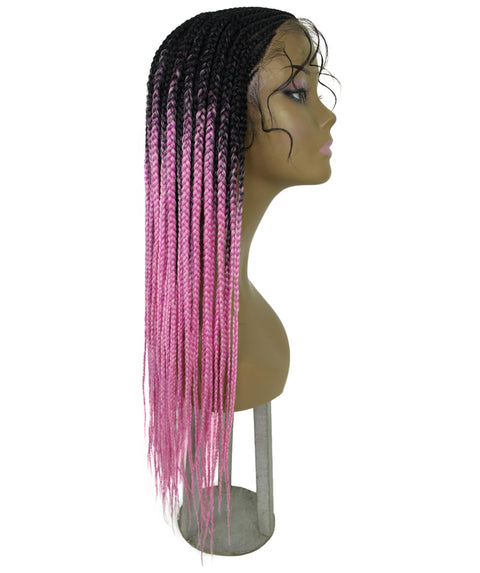 Jordan Dark Pink Ombre Braided Lace Wig