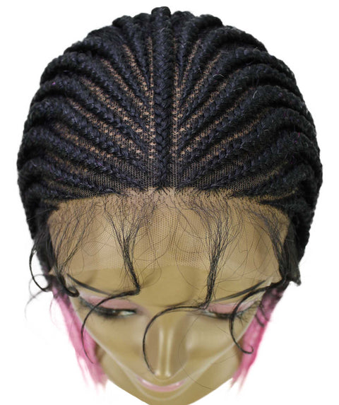 Jordan Dark Pink Ombre Braided Lace Wig