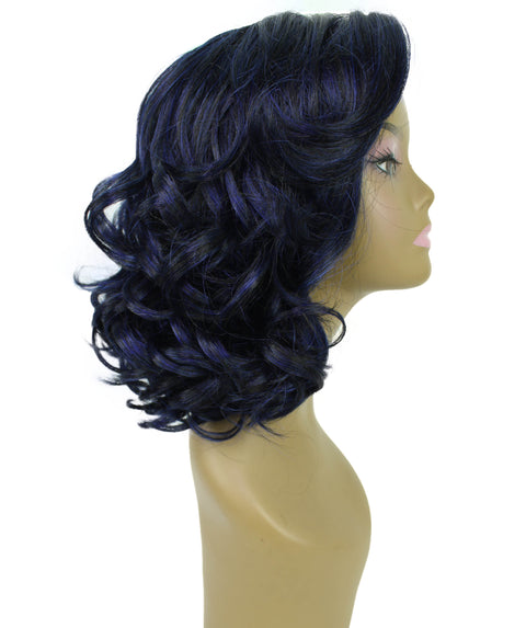 Aliyah Blue and Black Blend Layered Lace Wig