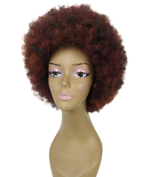 Audre Deep Red with Black Blend Afro Half Wig