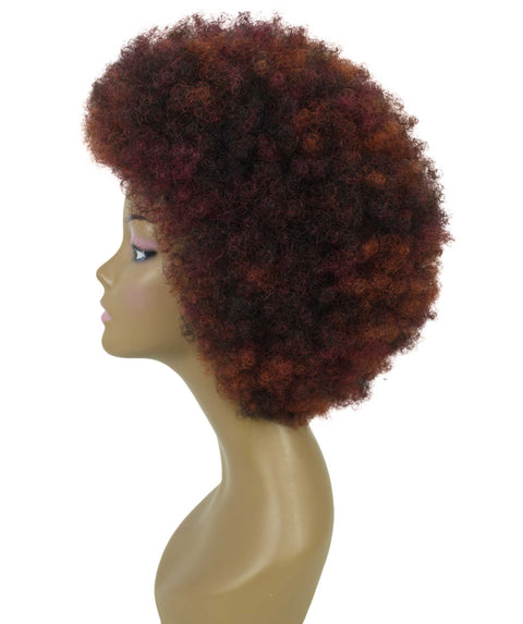 Audre Deep Red with Black Blend Afro Half Wig