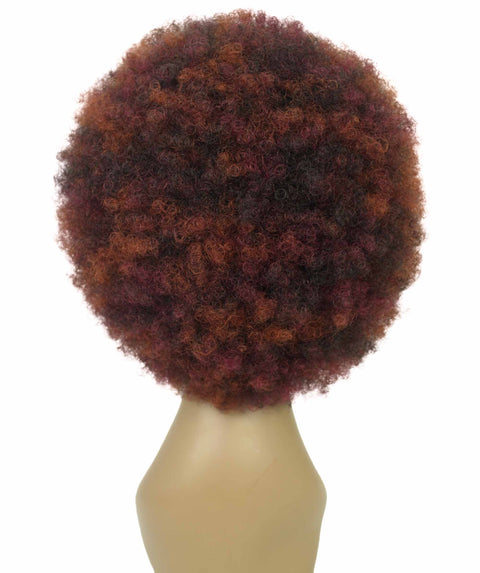 Audre Deep Red with Black Blend Afro Half Wig