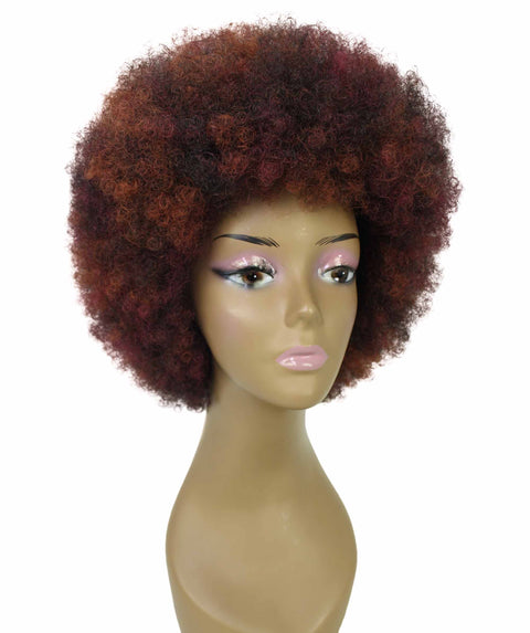 Audre Deep Red with Black Blend Afro Half Wig