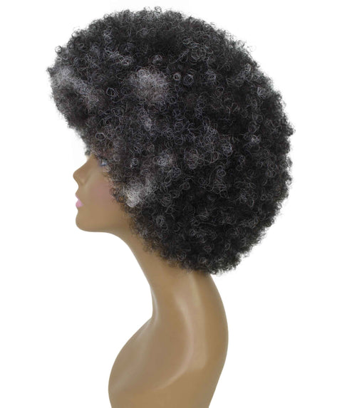 Audre Dark Charcoal Gray Afro Half Wig