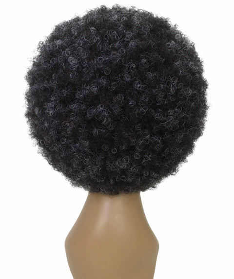 Audre Dark Charcoal Gray Afro Half Wig