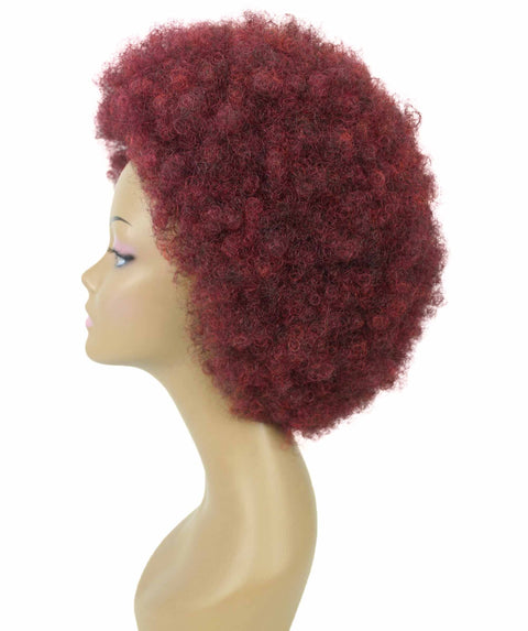 Audre Deep Pink to Black Blend Afro Half Wig