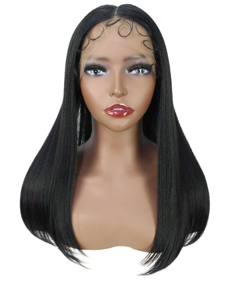 Ebony Black Straight  Lace Wig