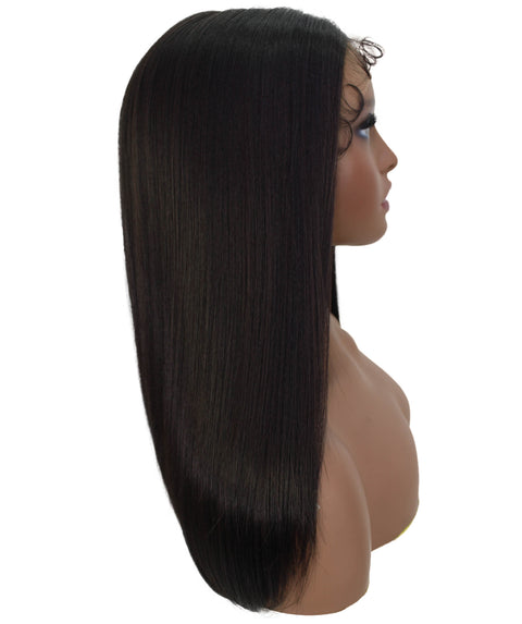 Ebony  Dark Brown Straight Lace Wig