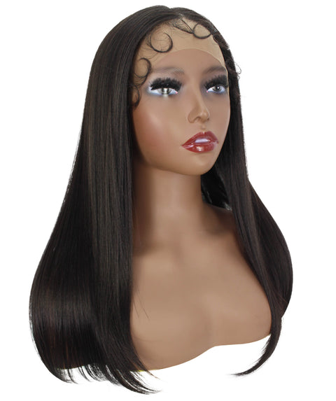 Ebony  Dark Brown Straight Lace Wig