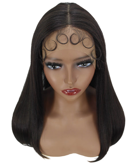 Ebony  Dark Brown Straight Lace Wig