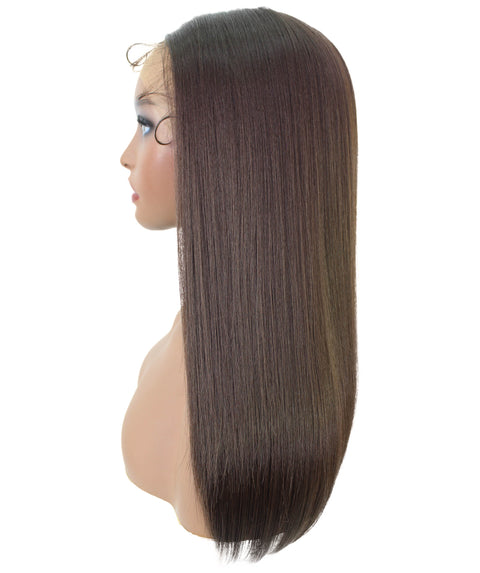 Ebony  Medium Brown Straight Lace Wig