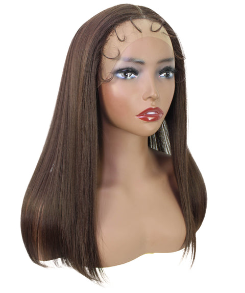 Ebony  Medium Brown Straight Lace Wig