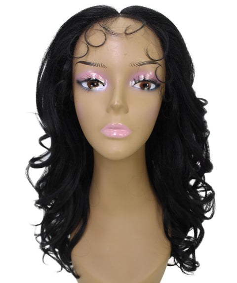 best full 18 inch length T part synthetic hd lace front wavy hollywood layered black women affordable glueless natural african american brazilian body wave natural multicolored hand tied heat resistant wig